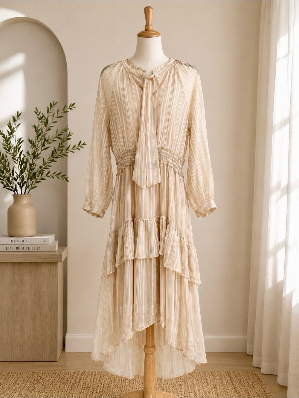Figueroa & Flower Dress in Light Golden Beige